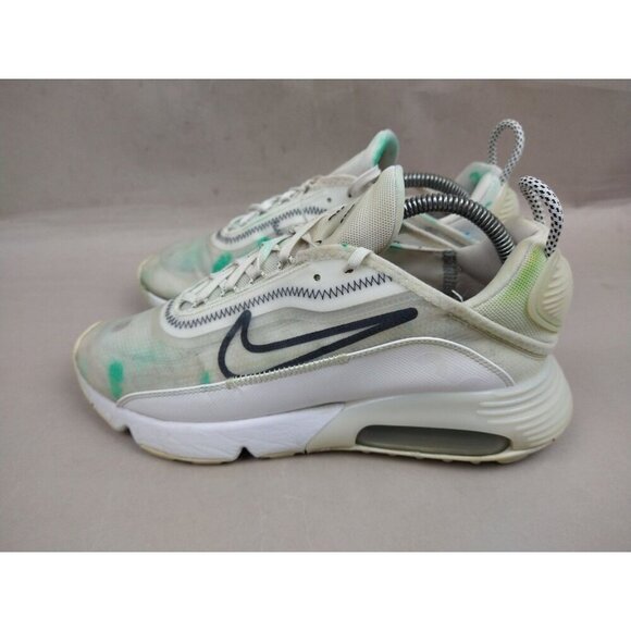 Nike Air Womens 2090 9.5 Triple White Paint Spatter Running Mesh Sneakers Shoes - Picture 3 of 13